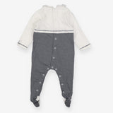 Sleepsuit Collared Navy Stripe 