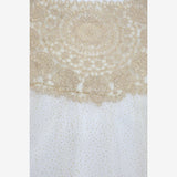 Cream tuille  dress with Gold