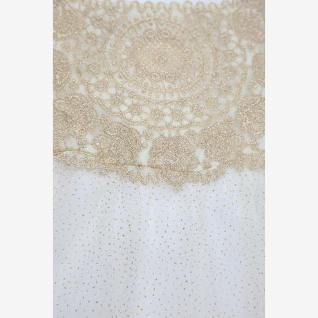 Cream tuille  dress with Gold