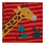 T-shirt red and orange striped giraffe
