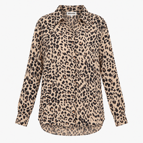 Shirt Dress Beige and Black Leopard Print