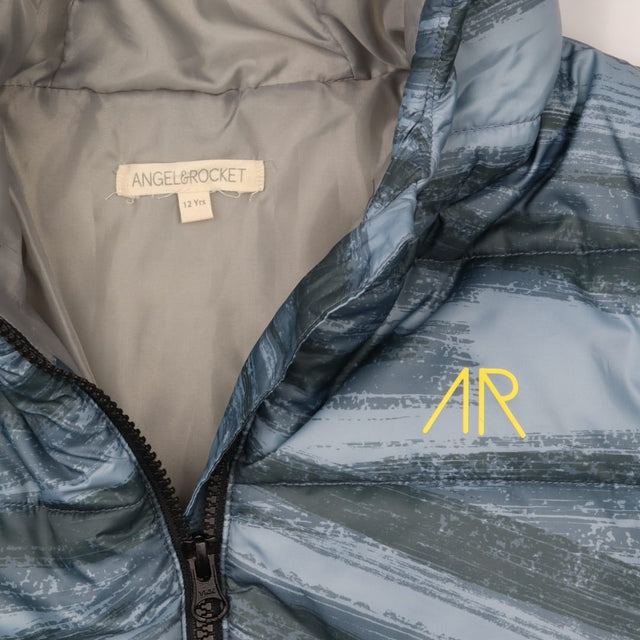 Puffer Jacket blue paint effect Angel & Rocket