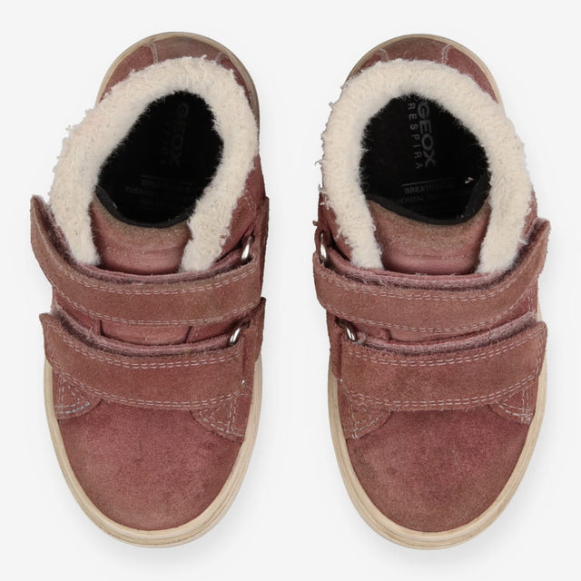 Pink Velcro Ankle Boots