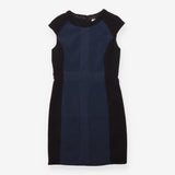 Navy & Black Colour Block Sleeveless Shift Dress