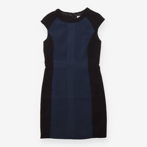 Navy & Black Colour Block Sleeveless Shift Dress
