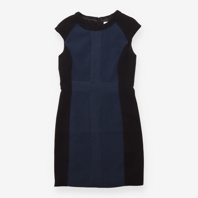 Navy & Black Colour Block Sleeveless Shift Dress