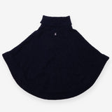 Poncho Navy with roll neck and silver thread
