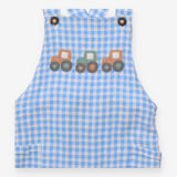 Woven Dungaree Blue and White Check 3 Tractors