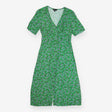 Maxi Dress Green Purple Berry Print Button Front