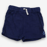 Navy shorts anchor stitching