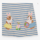 Dress long sleeved white and blue striped rabbits