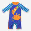 Little Sun safe Swim Suit Tropical Crab Print