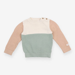 Sweater knit waffle cream brown green