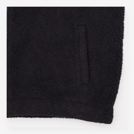 Gilet Black Sherpa Fleece Teddy Zip Front