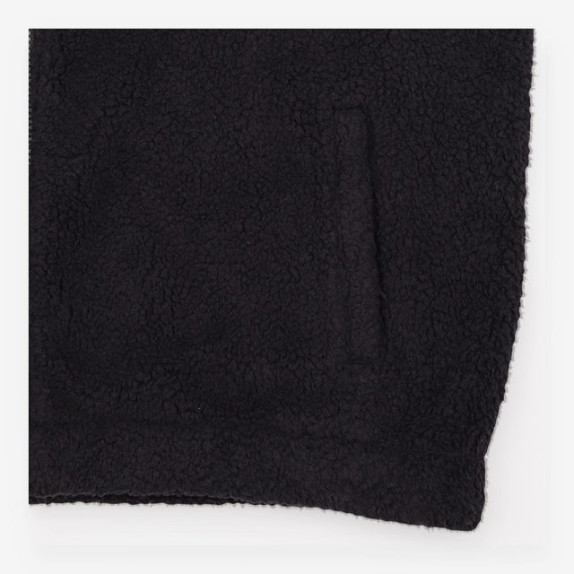 Gilet Black Sherpa Fleece Teddy Zip Front