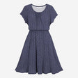 Dress Navy Blue Patterned Short Sleeve 