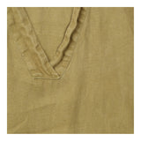 Tunic Dress Khaki Green V Neck Short Sleeve Front 