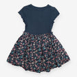 Dress SS pointelle top cotton blue floral skirt
