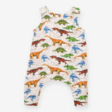 Romper White Dinosaur Appliques