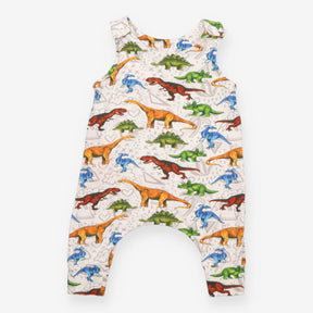 Romper White Dinosaur Appliques