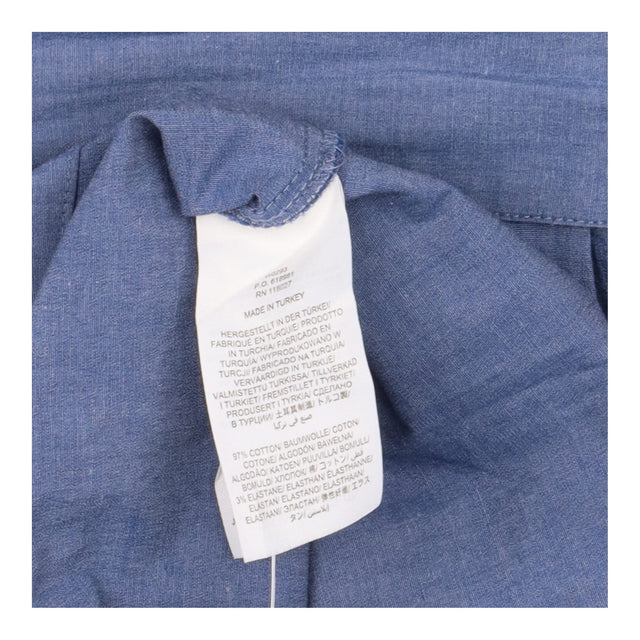 Dress Light Denim Cotton Blend Shirt Midi Tie Wais