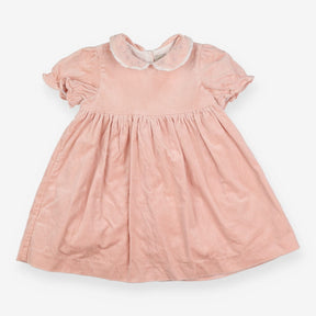 Dress Heirloom pink velvet SS flowers with silver 