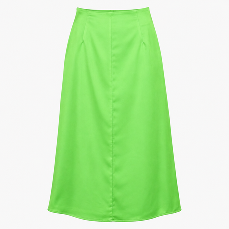 Midi Skirt Satin Slip Green