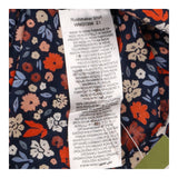 Shirt Navy Rust Orange Floral Print 100% Organic C