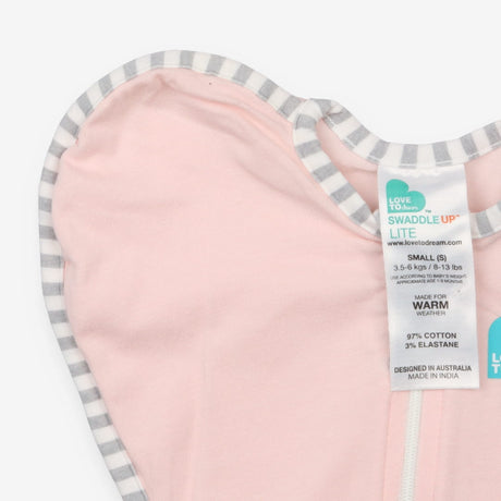 Swaddle Up Pink with Striped Trim