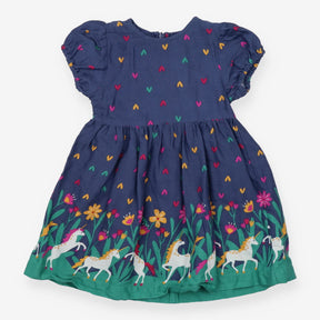 Dress navy unicorn and hearts 
