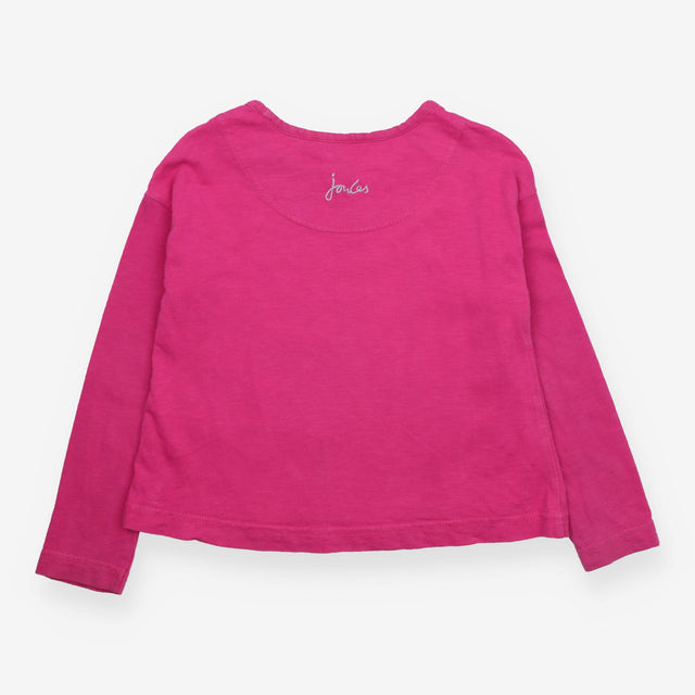 T-Shirt Long Sleeve Pink Sequin Unicorn Applique