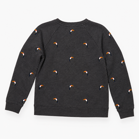 Sweatshirt Grey Toucan Embroidered Crew Neck Ragla