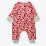 Sleepsuit Footless Cream with Hearts