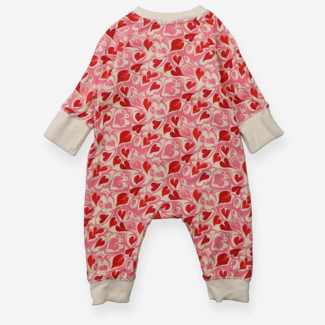 Sleepsuit Footless Cream with Hearts