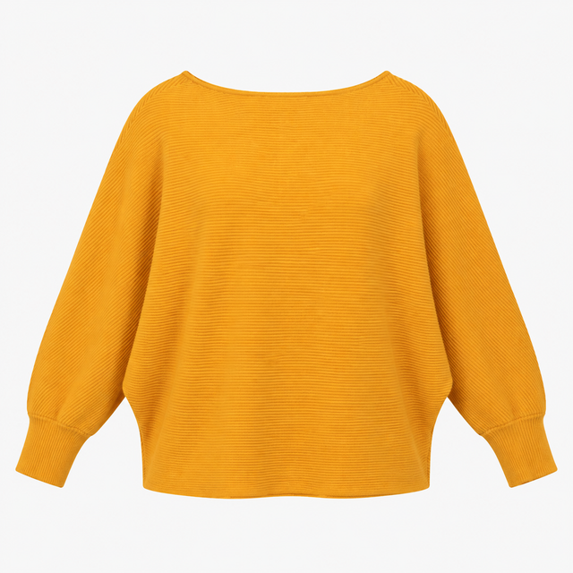 Jumper Mustard Yellow Fine Ribbed Batwing Jumper