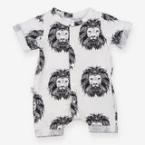 Romper white black lion shortie