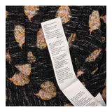 Maxi Dress Black Leaf Print Shirred Bodice