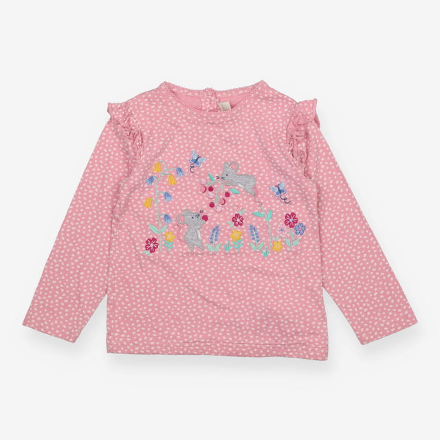 Pink Spotty Mice Long Sleeve 