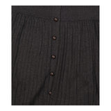Skirt Charcoal Grey Button Front Ribbed Knit Cotto