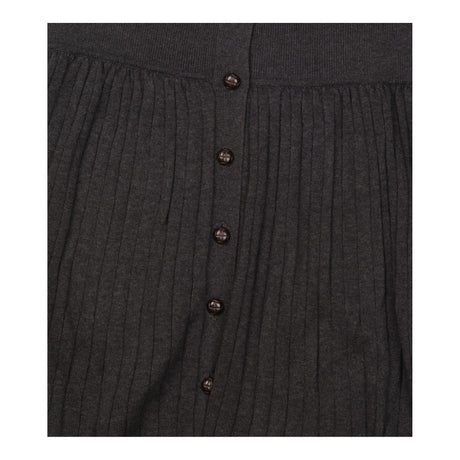 Skirt Charcoal Grey Button Front Ribbed Knit Cotto