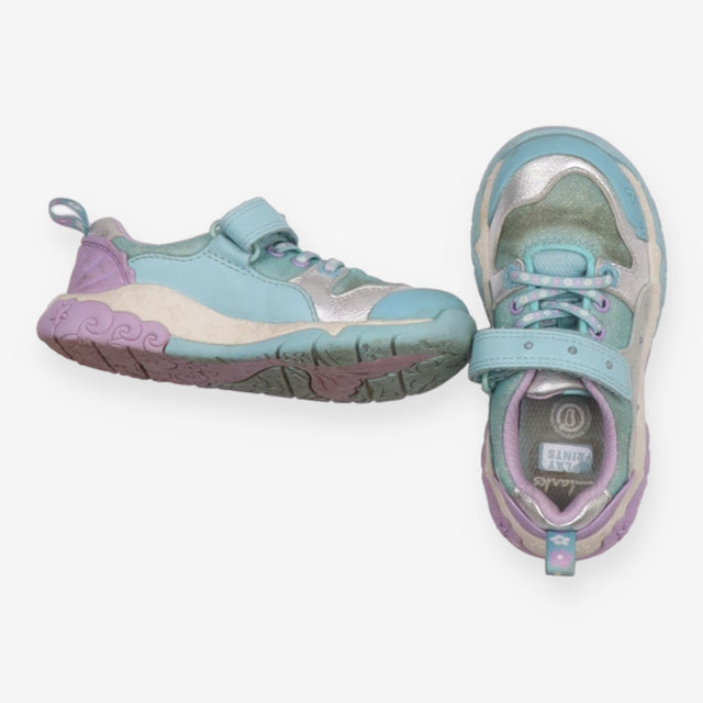 Velcro Trainer tidal Shell Leather and Light Blue 