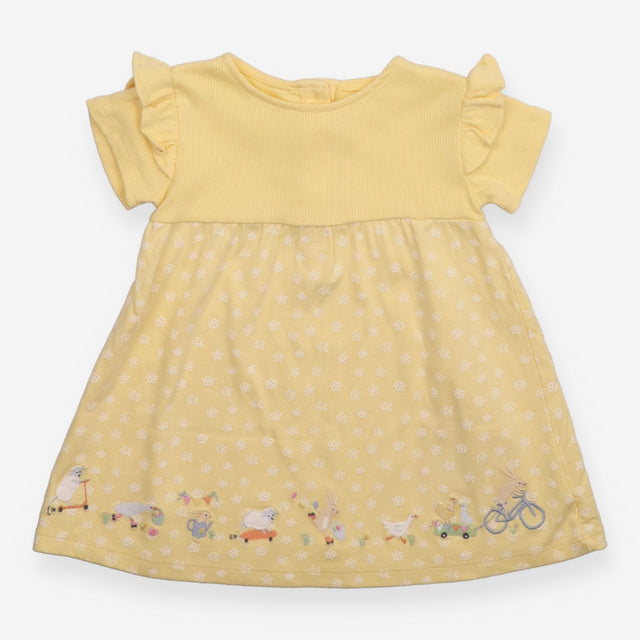 Dress Short Sleeve Yellow Easter Egg Hunt