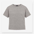 Top Soft Knit Grey Marl Crew Neck Short Sleeve Loo