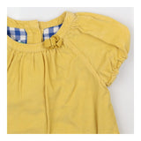 Dress yellow cord pockets blue check lining