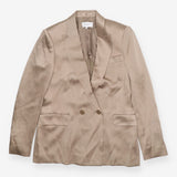 Aria Silver Shimmer Double Breasted Satin Blazer
