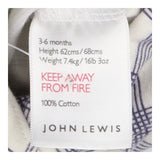 Sleepsuit white blue check trees collar