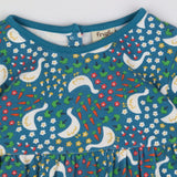 Dress LS duck vegs blue
