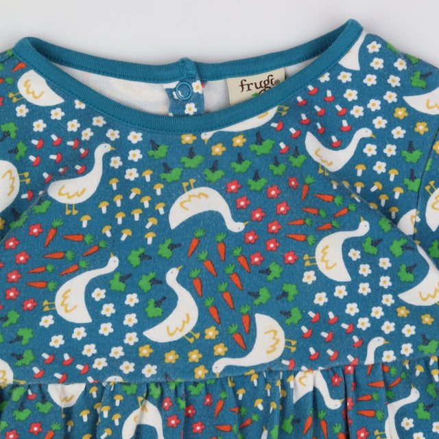 Dress LS duck vegs blue