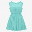 Dress Lined High Neck Gathered Midi Seafoam Green