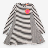 Black and White Striped Jersey Dress